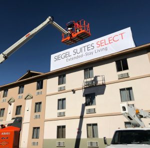 large format sign installation